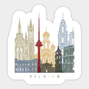 Vilnius skyline poster Sticker